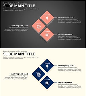 분야별 스퀘어 다이어그램 – 제품 소개에 적합한 클러스터 디자인