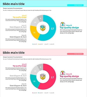 도넛차트와 박스 아이콘으로 시장 점유율 분석