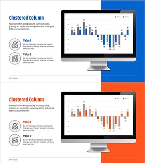 비교 분석 묶음형 그래프 – 경쟁 우위를 시각화하는 슬라이드