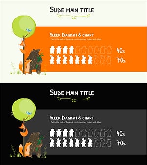 동물 실루엣 그래프 – 시장 분석 템플릿