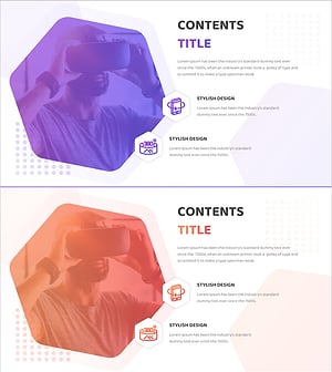 VR 기술 설명 슬라이드 – 혁신과 창의성의 비전