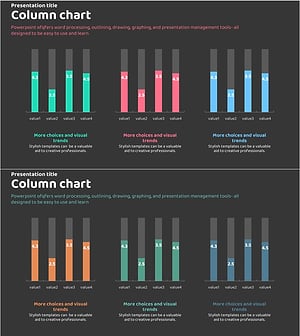 시장분석 그래프 – 핑크와 청록의 조화