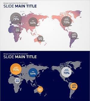 핑크 네이비 지도 분석 슬라이드 – 운영 계획과 시장 분석
