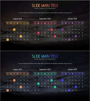 8월, 9월, 10월 달력 다이어그램 – 사업추진 전략의 기본