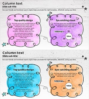 클라우드 칼럼 텍스트 슬라이드 – 사업 비전과 추진 전략