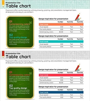 칠판과 비교 테이블차트 – 시장 및 경쟁사 분석에 최적화된 슬라이드