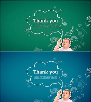 말풍선 일러스트로 구성된 엔딩 페이지 – 따뜻한 감사를 전하다