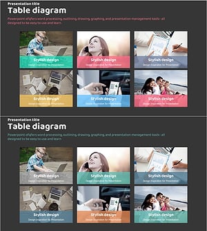 핵심 요소 소개 슬라이드 – 청록과 핑크의 조화