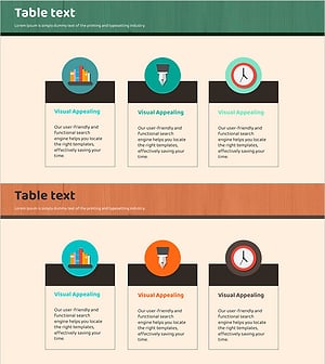 학습 아이콘과 폐쇄형 다이어그램으로 시각적 정보 전달