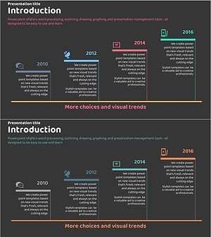 어플리케이션 제작사 연혁 슬라이드 – 명확한 흐름으로 전달하는 기업 역사