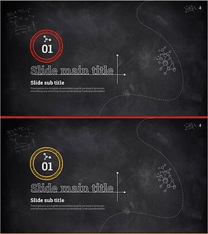 칠판 분필 테마 과학실험 슬라이드 – 창의성과 탐구