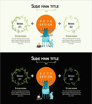 비전 전략을 효과적으로 전달하는 동물 일러스트 슬라이드