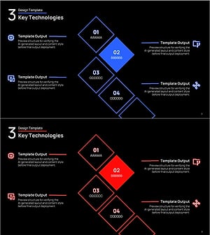 AI 네온 마름모 비주얼 템플릿 – 제품 및 서비스 소개