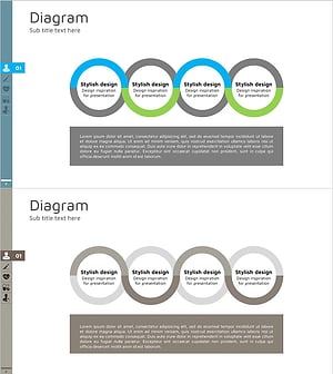 블루 그레이 연결 다이어그램 – 비즈니스 비전 및 전략