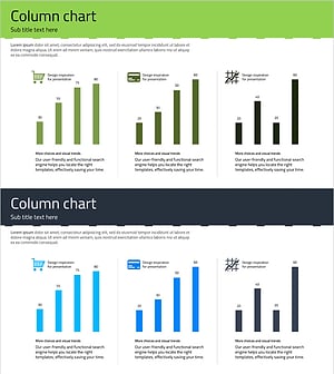 경쟁사 및 시장 분석 초록 남색 슬라이드