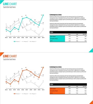 라인차트로 시장 분석 시각화 – 민트와 오렌지의 조화