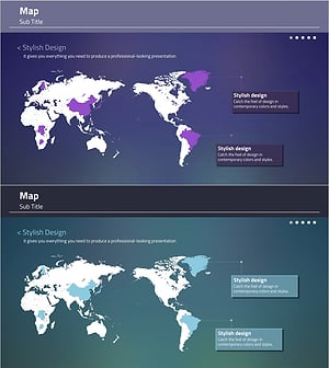 지도 슬라이드 디자인 – 현대적 인포그래픽 디자인