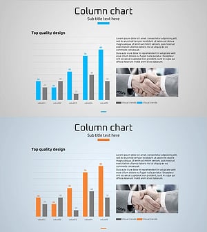 가로막대그래프로 제품 서비스 판매 전망 시각화 – 파랑과 주황의 조화