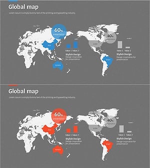 Target Market Analysis World Map & Bar Graph
