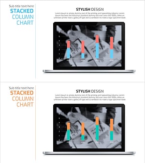 PC 목업을 활용한 세로막대그래프 시각화 – 경쟁 시장 분석 도구