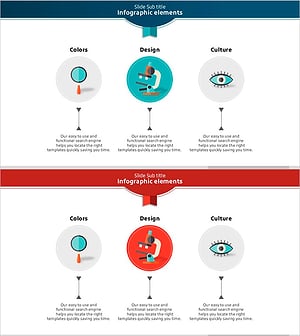 과학 아이콘과 연결 텍스트박스 – 정보 전달의 용이성
