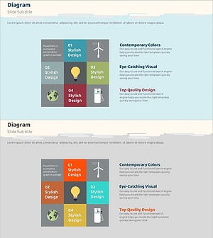 바둑판 다이어그램으로 핵심 가치 시각화 – 비전과 미션