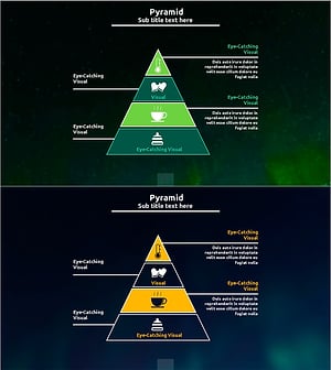 캠핑 아이콘 피라미드 구조 다이어그램 - 마케팅 계획을 위한 구조화