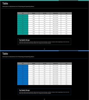 Simple Blue-Green Table – Efficient Information Delivery