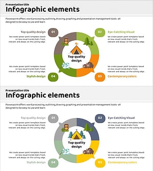 차별화 전략 오렌지 옐로우 – 제품/서비스 소개를 위한 시각적 다이어그램