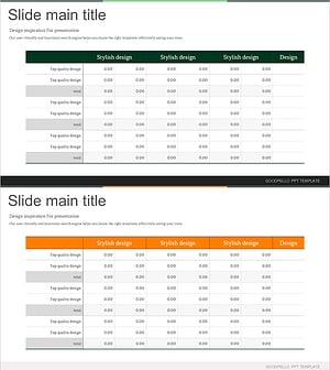 미니멀한 블록 테이블로 매출 및 수익 분석 – 재무성과 강조