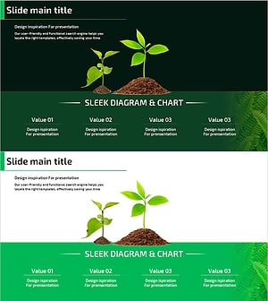 새싹과 텍스트 박스로 효과적인 제품 소개