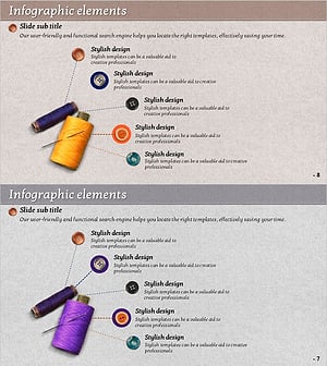 실과 단추 인포그래픽 – 귀여운 디자인의 구성 소개