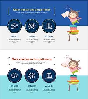 다양한 선택과 시각적 트렌드를 반영한 슬라이드 템플릿