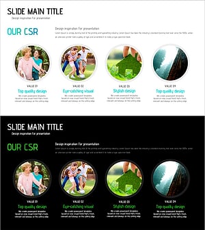 Social Contribution Activity Presentation Slide Template – Social Responsibility and Vision