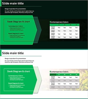 Green Table and Analysis Summary – Sleek Diagram Design