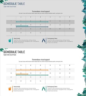 식물원 와이드 피피티 테이블 – 사업 관리 및 운영 계획