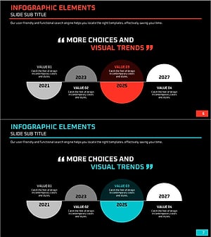 인포그래픽 연도의 흐름 – 사업 추진 전략 강조