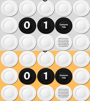 접시 배경의 간지 섹션 슬라이드 – 독특한 발표 스타일