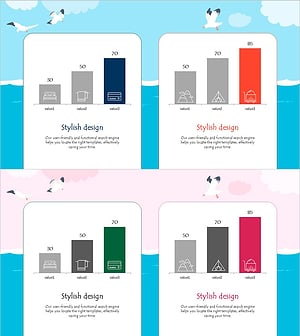 바다 배경의 설문조사 그래프 – 시장 분석 및 경쟁 우위