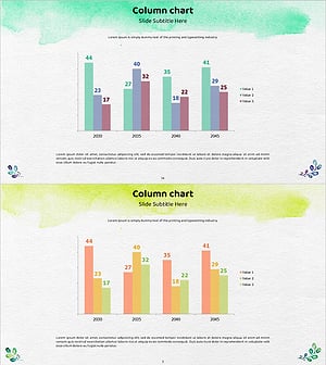 수채화 경쟁사 분석 세로 막대차트 – 시장 인사이트 제공