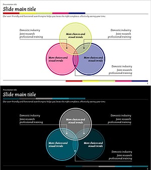 삼색 중첩 다이어그램 – 비즈니스 전략 표현