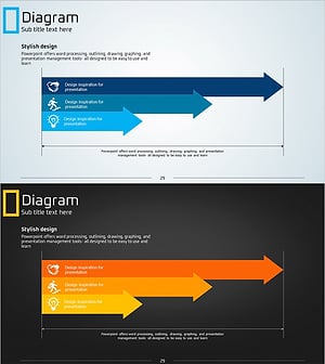가로형 화살표 블루 옐로우 – 사업 추진 전략 구현
