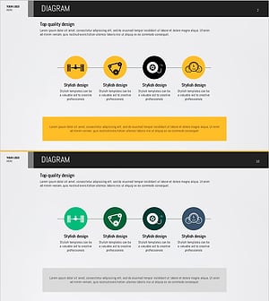 자동차 부품 개요 다이어그램 슬라이드 – 전문성과 실용성