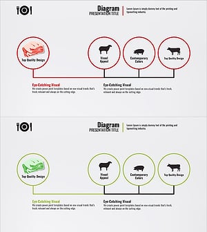육류 유형별 분석 다이어그램 – 고품질 디자인과 시각적 매력