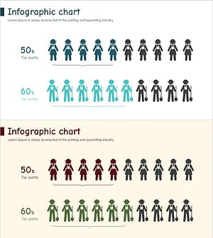 사람 아이콘 인포그래픽 차트 – 시장 및 경쟁사 분석