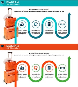 여행 추진방향 프로세스 슬라이드 템플릿 – 전략과 성과