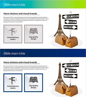 유럽 여행의 여정을 담은 다이어그램 슬라이드