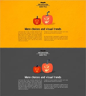 Halloween Pumpkin and Column – Business Introduction Slide