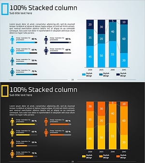 세분형 세로 막대그래프 블루 옐로우 – 고객 분석과 시장 동향