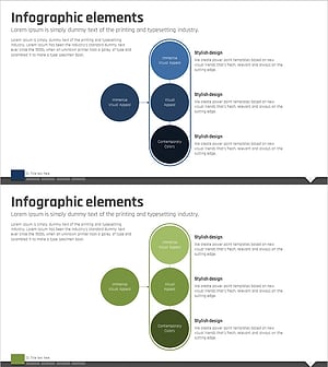 Blue Green Business Strategy Diagram – Connecting Business Vision and Strategy